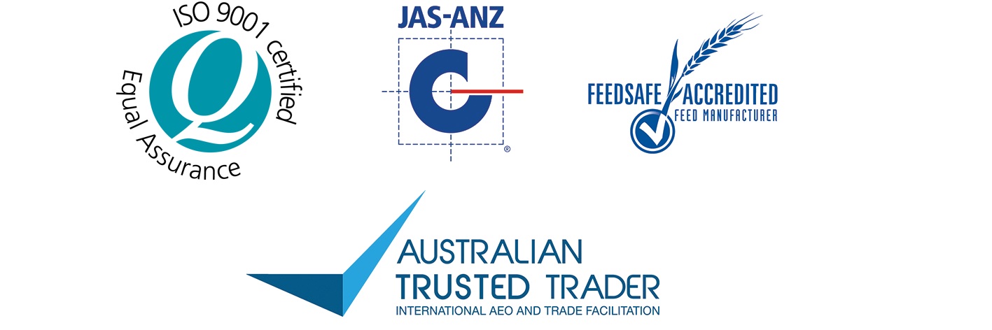 QA logos ISO, FeedSafe & ATT logos